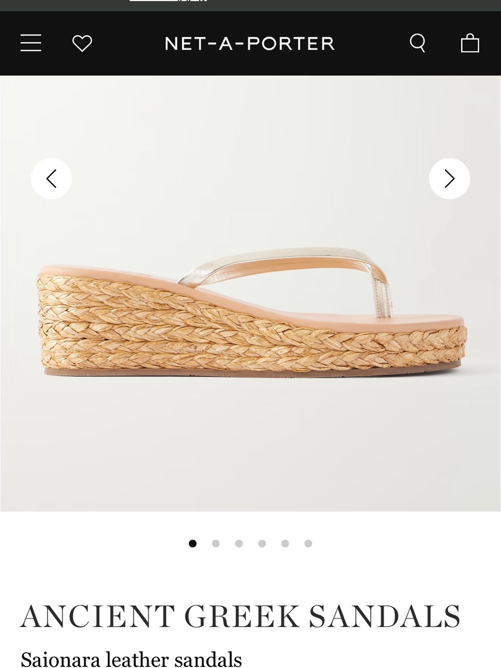 Ancient Greek Sandals Saionara Metallic Gold Leather Wedge Sandals